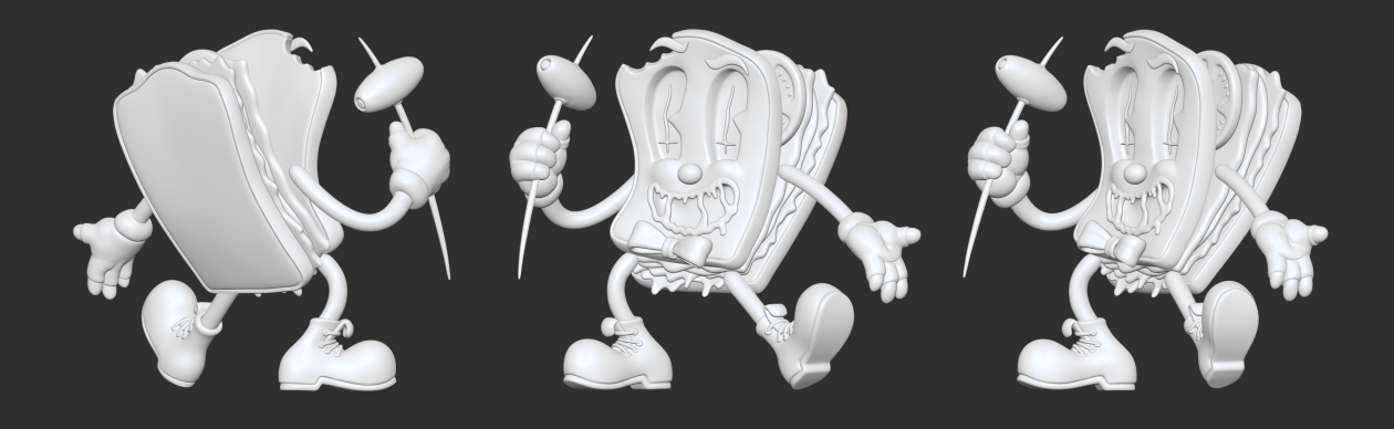 Crazy Sandwich - 3D Stylized Character inspired from Cuphead