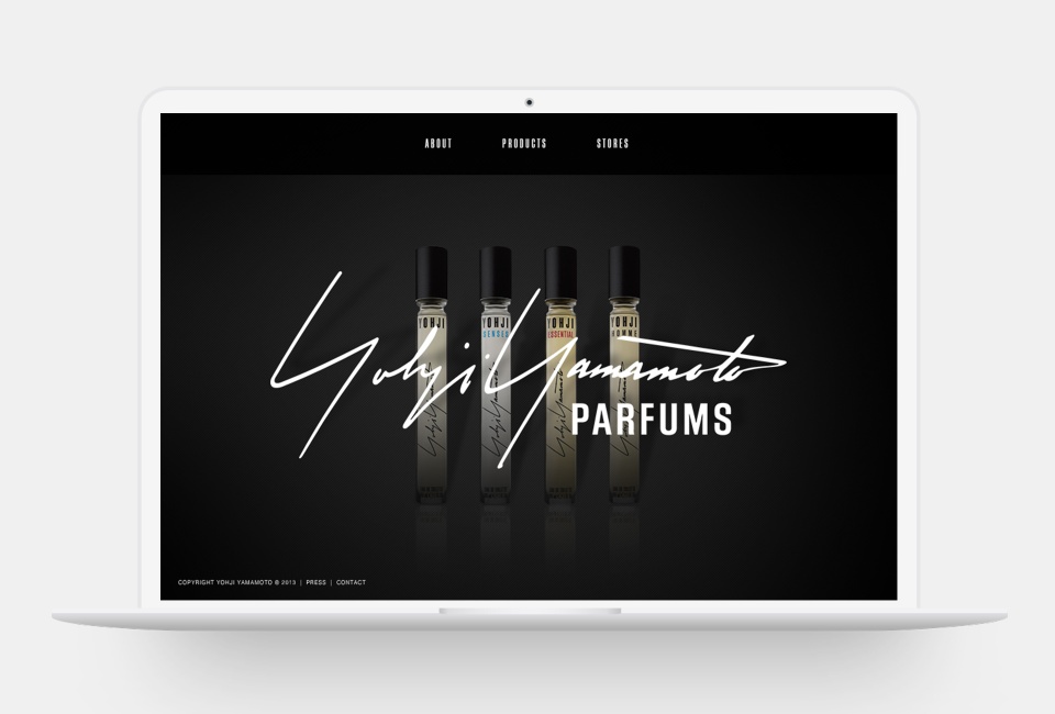 Yohji Yamamoto Parfums website - Homepage