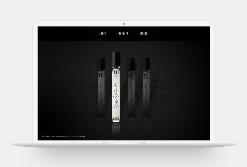 Yohji Yamamoto Parfums website - Homepage animation