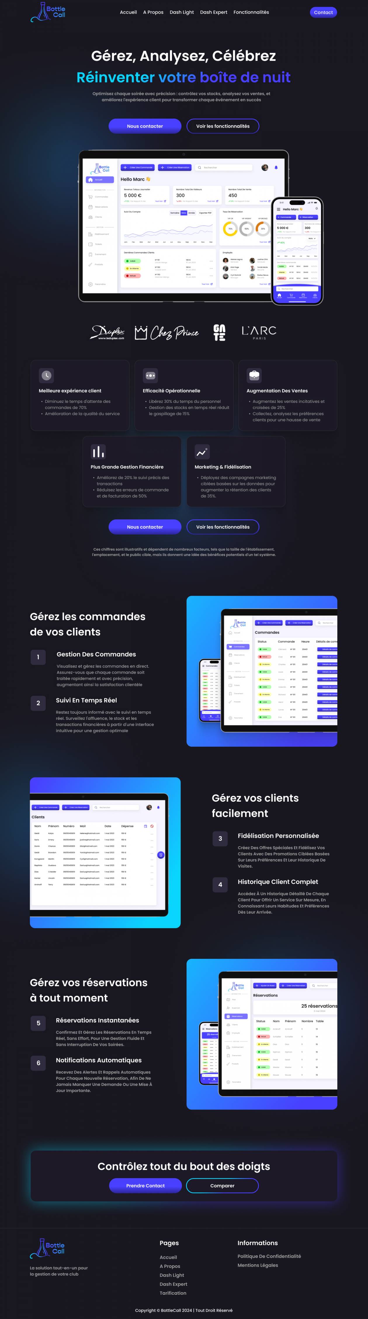 bottle call homepage