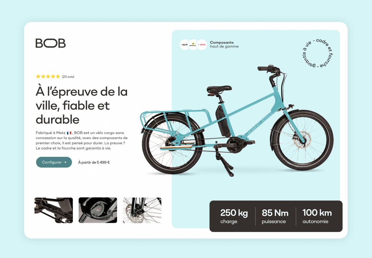 Header de la page produit - Robert Bikes