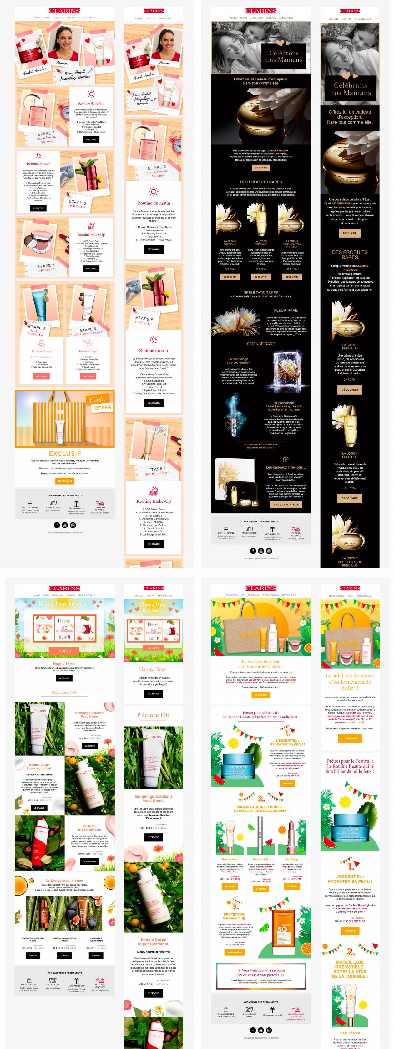 Newsletters Clarins Suisse