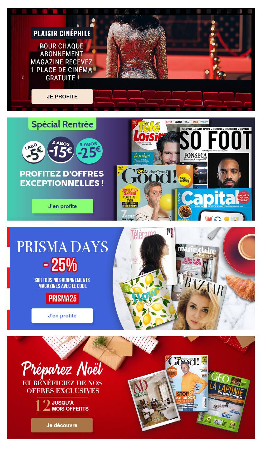 Bannières web pour Prisma Media