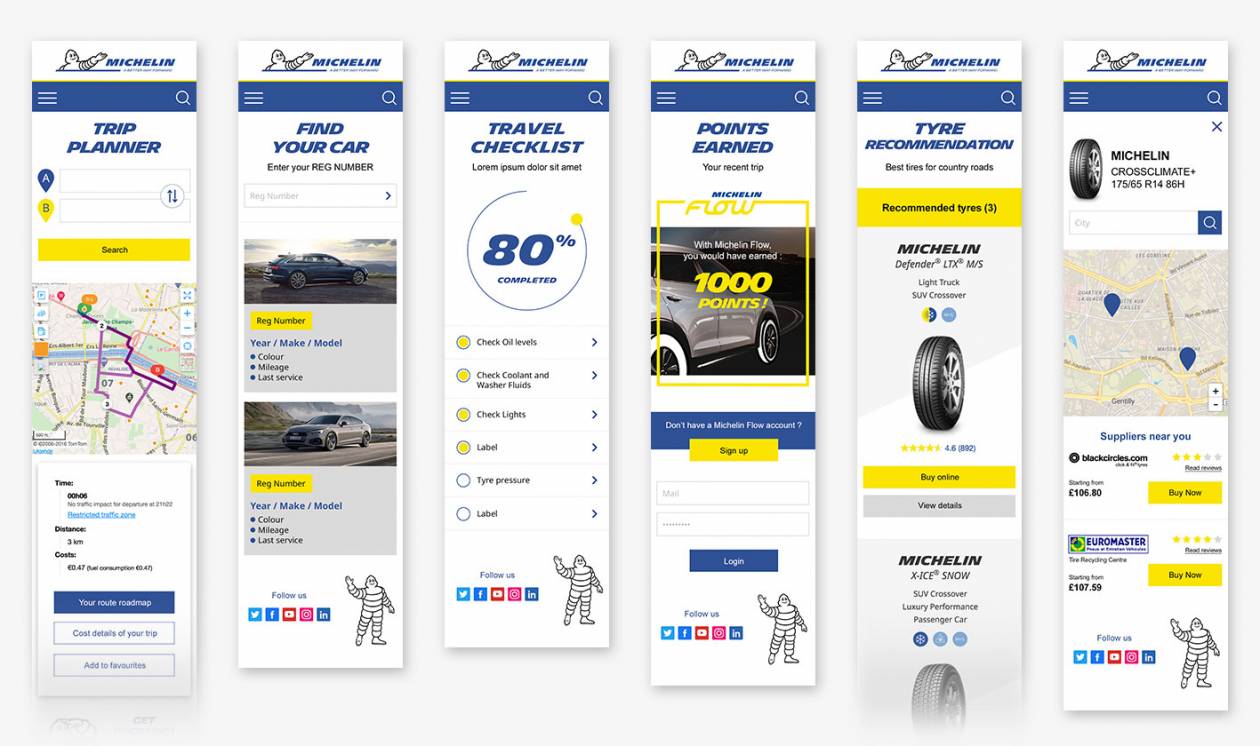 maquettes de l'application