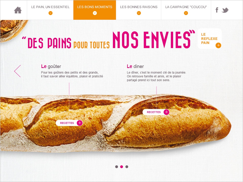 Mini-site pour promouvoir le pain et ses bienfaits nutritionnels