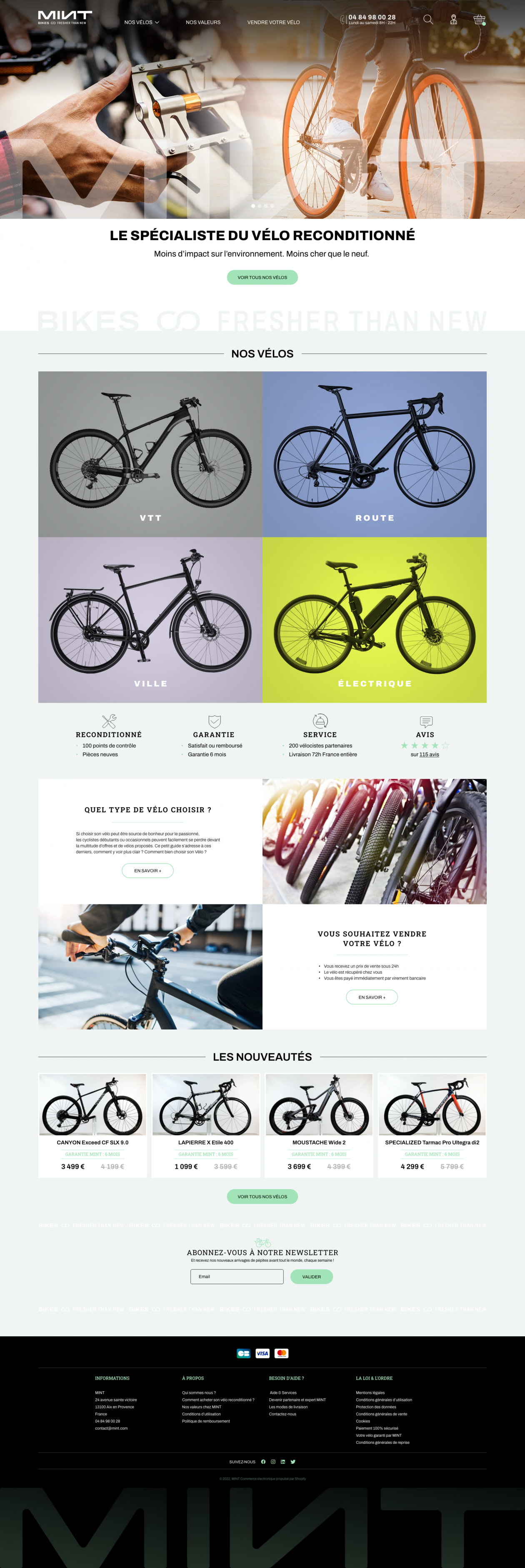 Web design MINT bikes