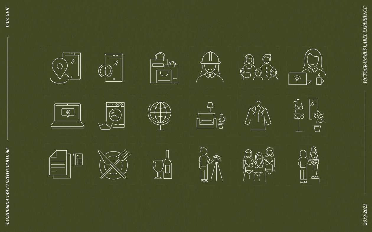 Pictogrammes (extraits d'une série de 100 pictogrammes)