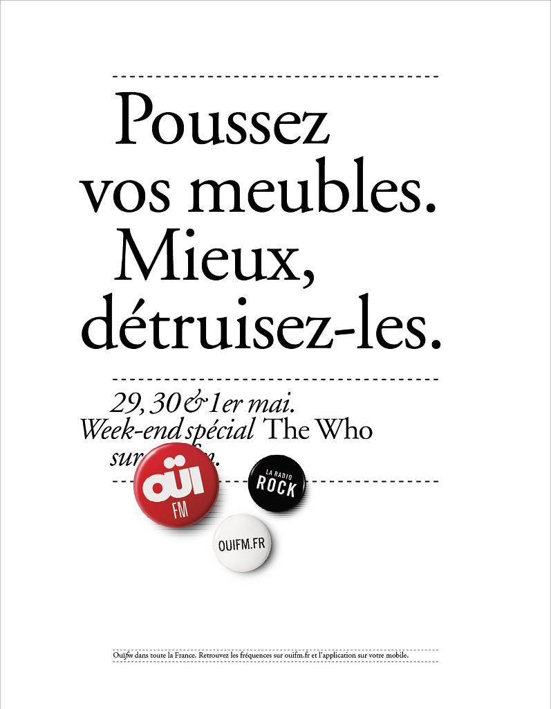 Oüi FM - Week-end The Who - "Poussez vos meubles. Mieux, détruisez-les."