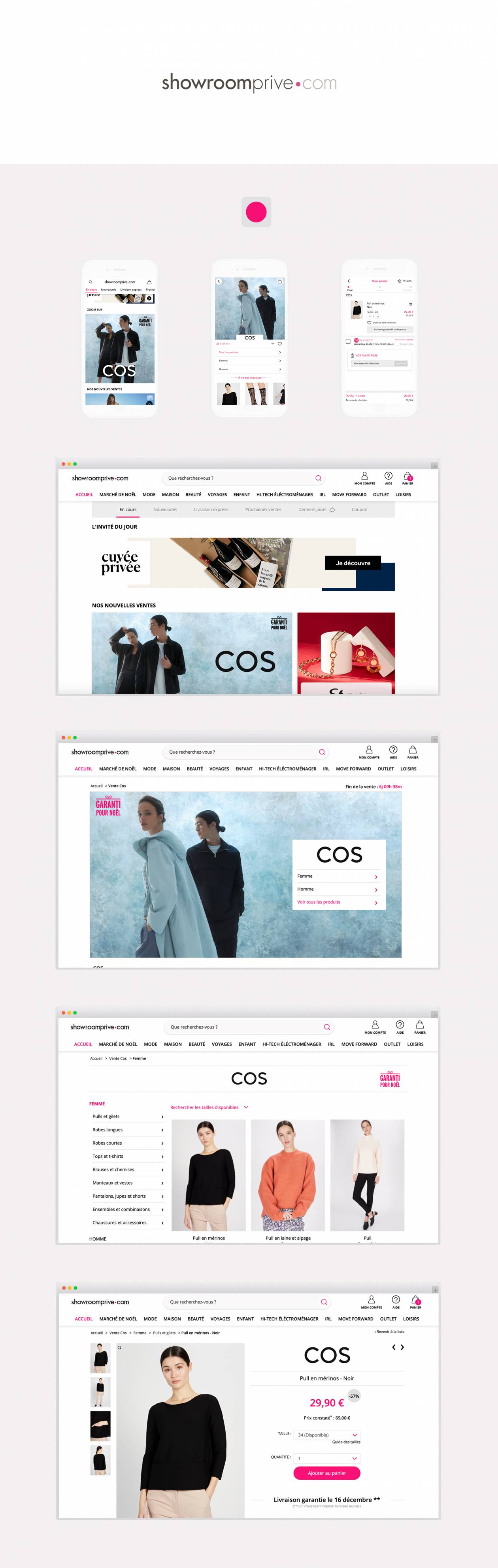 Refonte du site et de l'application showroom prive.com