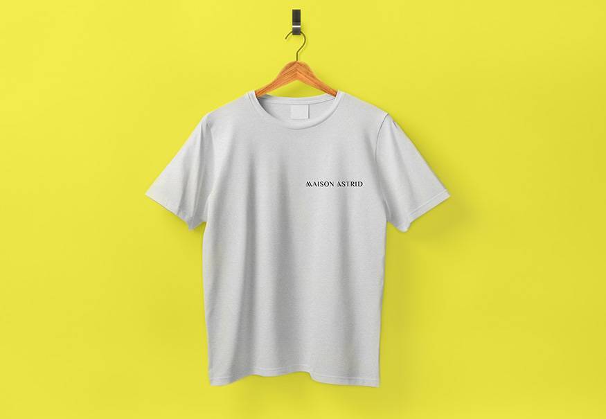 Maison Astrid - identité visuelle, Tshirt & tablier logo cousu