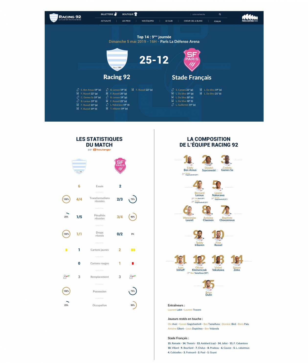 Feuille de match