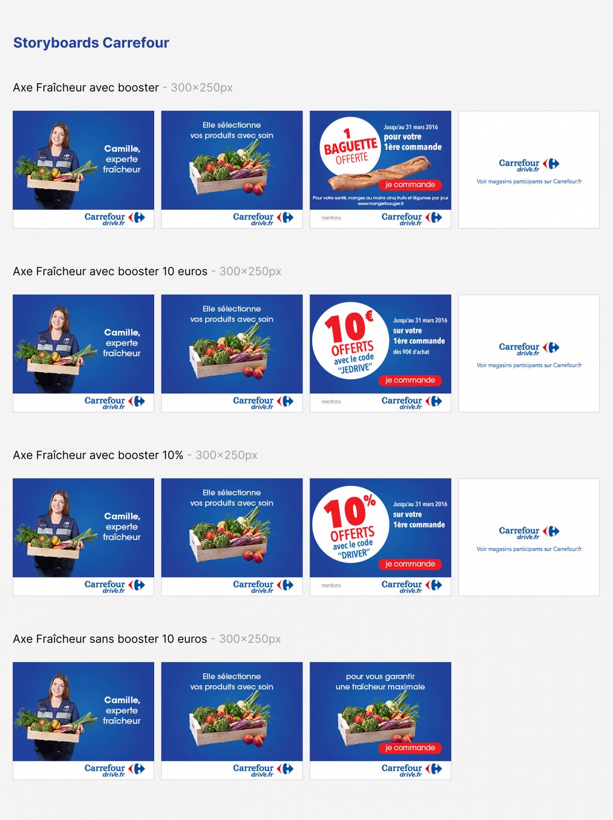 Storyboards Carrefour Drive