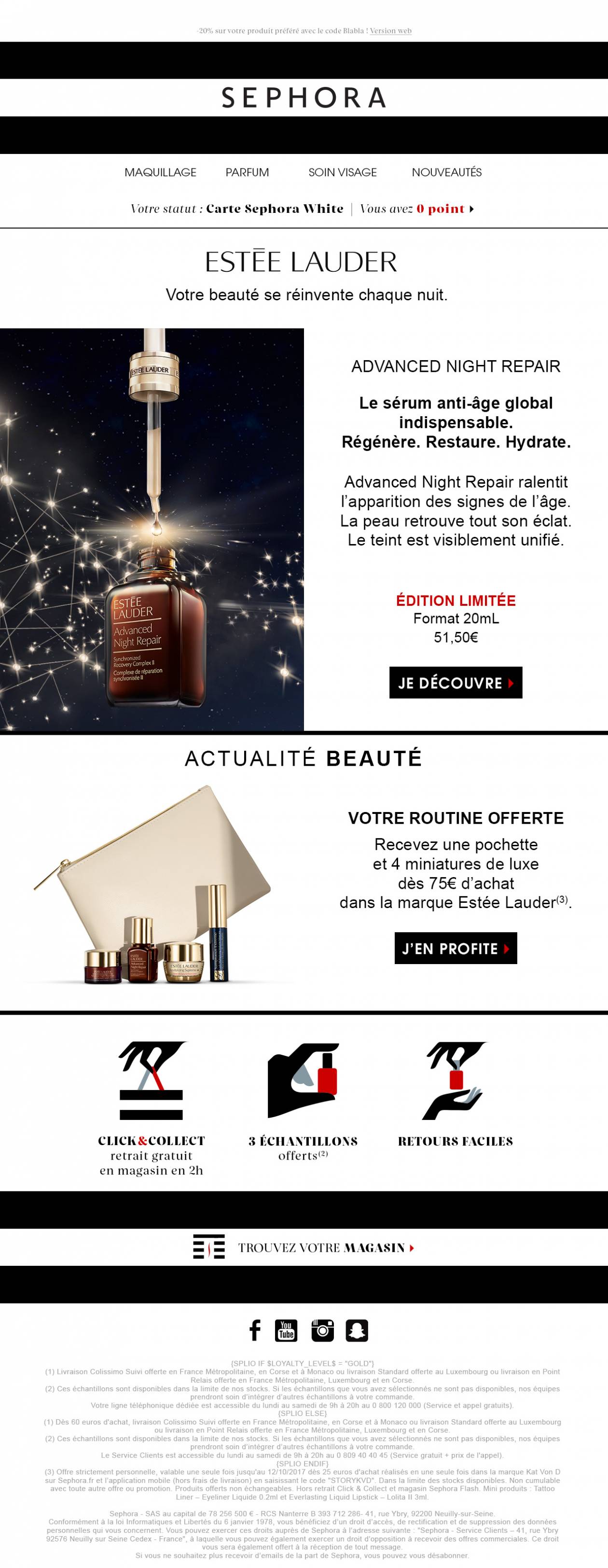 Sephora - Emailing - Estee Lauder