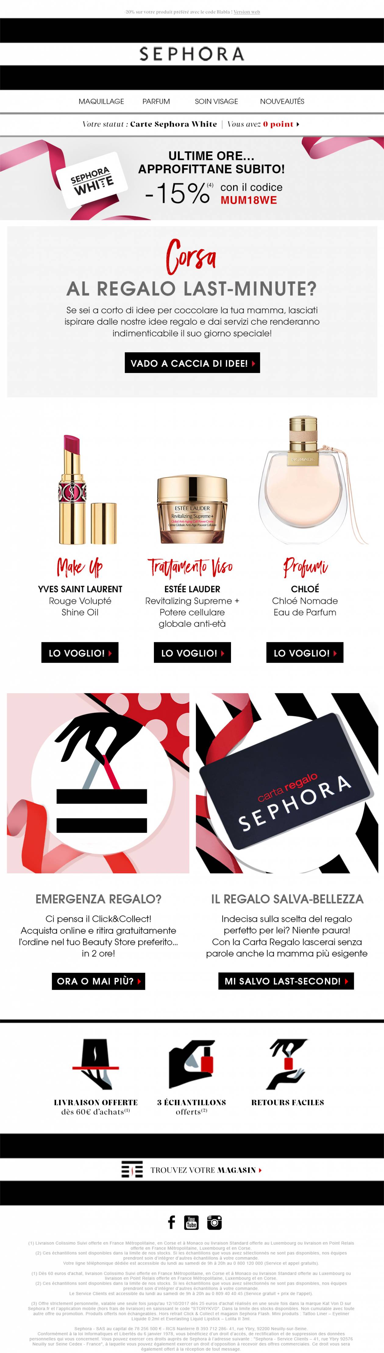 Sephora - Emailing - Fete des Mères