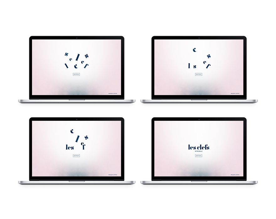 Animation à l'entrée du site web