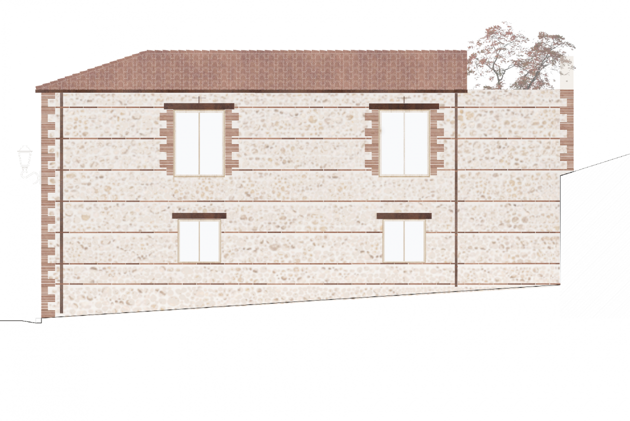 Plan de facade colorée