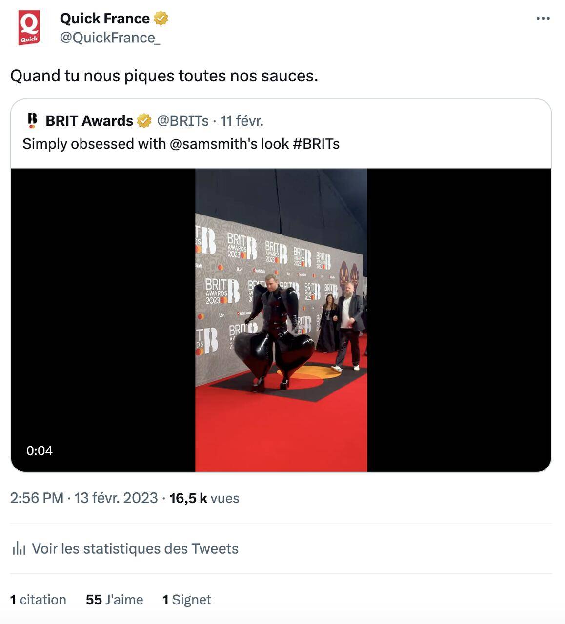 Lien : https://twitter.com/QuickFrance_/status/1625131909159219200