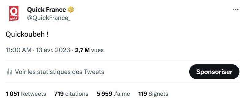 Lien : https://twitter.com/QuickFrance_/status/1646438073486692352