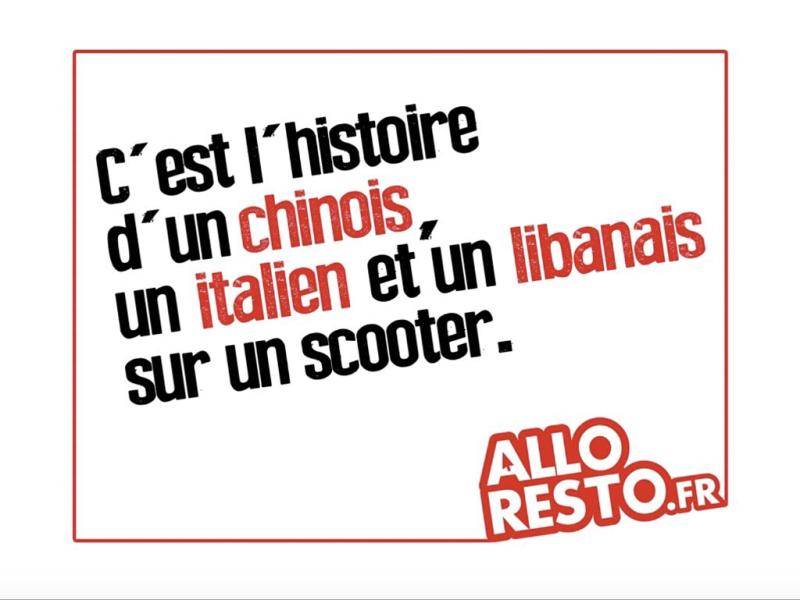 AlloResto - "C'est l'histoire d'un chinois, un italien et un libanais sur un scooter."