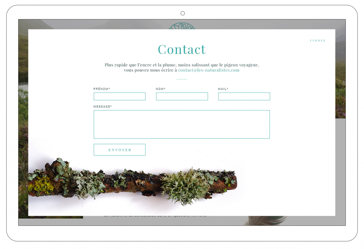 Les Naturalistes page contact