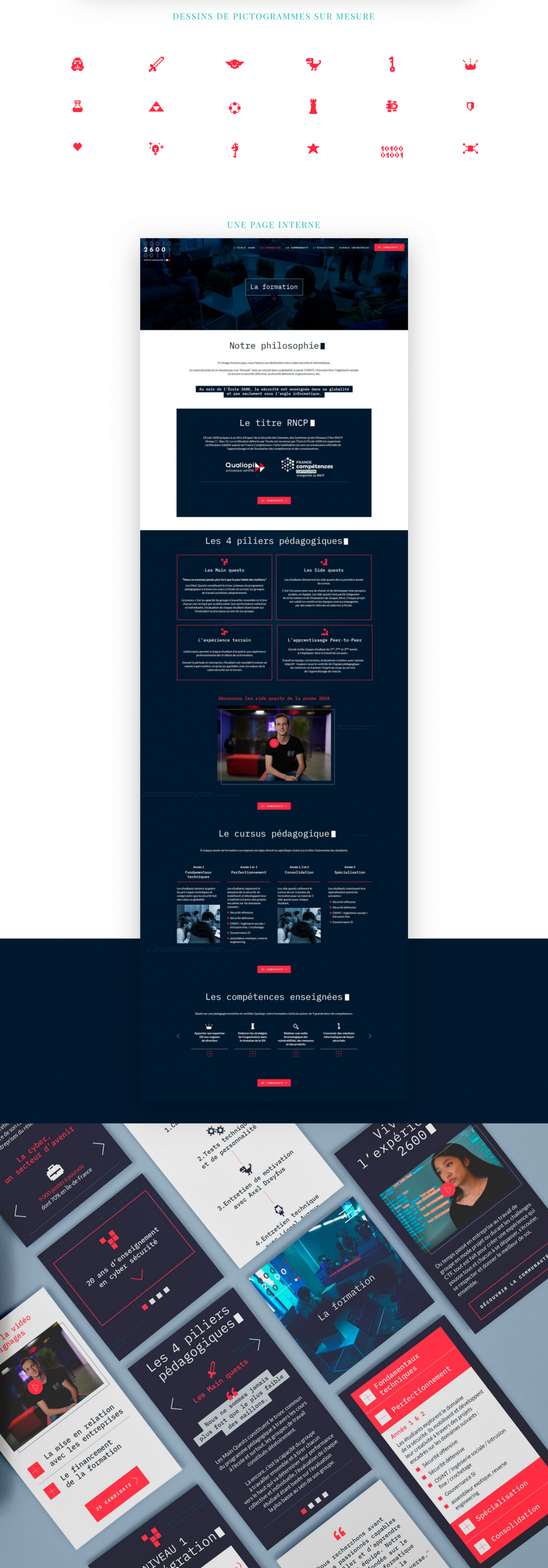 Pictogramme, page interne, version mobile